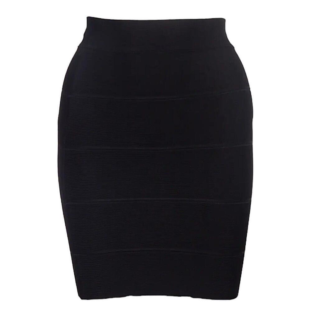 BCBGMAXAZRIA Black Simone Alexa Bandage Mini Skirt Small Y2K Bodycon - Picture 2 of 12